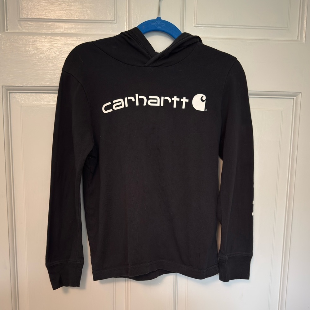 Carhartt Kids Black Hooded Long Sleeve Tee